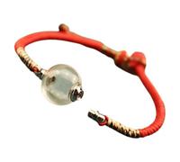 GATHINESS Hand-woven Red Rope Bracelet with Glass Pendant, Suitable for Different Wrist Sizes, Symbolizing Good Fortune, New Year Gift for Families and Teens