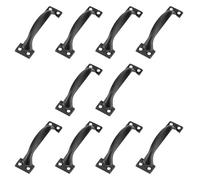 GATHINESS Handle Knob Drawer Pull Black Iron Dumpling Shape 4 Inch Retro Style Comfortable Grip and Lasting Use, 10 Pieces Pack for Kitchen Cupboard Doors Suitable for Traditional Furniture