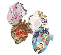 GATHINESS Heart Brooch Pins Set and 4pcs Alloy Material Design Assorted Color for Showing off Personality and Adding A Vibrant Playful for Showing off Personality Adding A Vibrant Playful