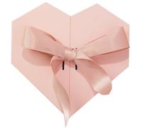 GATHINESS Heart Shape Gift Box Loving Heart Shape Box Pink Specialty Paper with Bows for Party and Under-the-tree Gifts