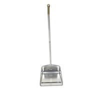 GATHINESS Heavy Duty Iron Dustpan for Efficient Collection of Fine Debris and Powder with Long Handle Wide Mouth Design with Rounded Folded Edges , Space-Saving and Stands Independently