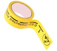 GATHINESS Heavy Duty Tape Adhesive Safety Caution Tape with Static Warning Decal, Easy to Stick Yellow Warning Sticker Label for Outdoor and Laboratory Use, 1 Roll