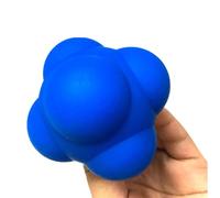 GATHINESS Hexagonal Silicone Sphere Agility Training Ball Blue for Reflexes Practice Random Bounce Men Players
