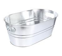 GATHINESS Ice Bucket Sturdy Beer Bucket 15l Stainless Steel with Smooth Texture and Large Capacity, Silver Oval Ice Container for Drinks Suitable for Hotel and Party Use