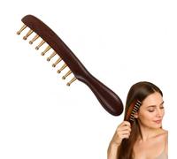 GATHINESS Indian Head Massage Tool for Home and Travel Scalp Health Includes Cloth Bag Wide Tooth Scalp Massager Comb with Copper Bristles Handmade Wooden Gua Sha Brush Random Color