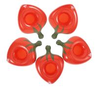 GATHINESS Inflatable Water Beer Mat Cup Float Mats Pvc 5pcs Strawberry Shape with Stability of Drinks during Festive Beer Season for Pool and Water Party