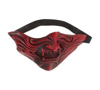 GATHINESS Japanese Samurai Demon Mask Half Face Latex Halloween Costume Mask with Deeply Textured Embossing and Flexible Fit for Halloween Parades