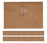 GATHINESS Kraft Paper Envelopes Vintage Office Storage Bags with String Tie Closure 20pcs for Secure Document and Invitation Organizing in Brown, Easy Access Filing Solution for Study