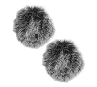 GATHINESS Lapel Microphone Cover 2Pcs Universal Plush Windshield Noise Reduction Mic Shield for Lavalier Headset Short Fleece Black White Grey