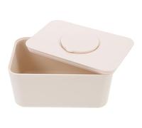 GATHINESS Large Capacity Silicone Wet Wipe Holder with Lid, Clutter-Free and Prevents Drying, Stylish Beige Rectangle Tissue Box Cover for Home, Car and Office Use