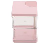 GATHINESS Layer Rotating Makeup Organizer Jewelry Holder Plastic with Dustproof Lid Pink for Makeup Sponges Small Jewelry Desktop Vanity