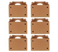 GATHINESS Live Poultry Shipping Box 6Pcs with Ventilation and Kraft Handle Portable Cardboard Carrier for Small Pets, Reptiles, and Rabbits 12.2X8X5.1