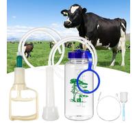 GATHINESS Manual Cattle Milking Machine with Food-Grade Soft Teat and Bottle Included, Suitable for Goat and Sheep Milking on Farms