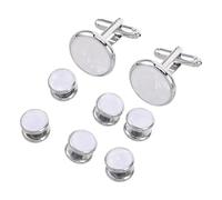 GATHINESS Men's Cuff Links Set Round Shell Copper Material French Style Shirt Accessories with Easy Fastening for Groom in Business and Party