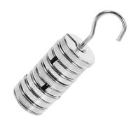GATHINESS Metal Slotted Mass Set with Hanger 9 Pieces Chromium Plated Iron Weights for Laboratory and Handicraft Production Balancing and Calibration