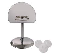 GATHINESS Parrot Bird Basketball Hoop Metal Mini Basketball Stand Silver Reflective Mirror Surface Bird Educating Training for Cage Play and Intelligence Development