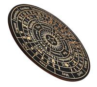 GATHINESS Pendulum Letter Board Large Wooden Circular Board for Divination and Seeking Responses with Months and Letters Home Decor