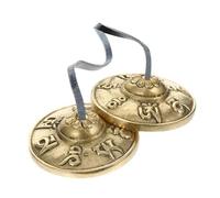 GATHINESS Percussion Instrument and Easy to Carry with Simple Design Structure Yoga Meditation Cymbal Bells Nepal Cymbals Bell Made of Copper and Pu for Yoga and Meditation Practice