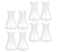 GATHINESS Plastic Erlenmeyer Flasks with Narrow Neck Conical Lab Flasks 8pcs 50ml and Accurate Measurement, Easy to Mix Liquids for Laboratory Use for Experimentation
