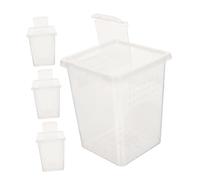 GATHINESS Plastic Reptile Feeding Box and Crystal Observation 4pcs with Multihole Ventilation Design Space Saving Crawler Feeding Box for Tarantulas and Geckos for Colony Container