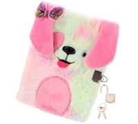 GATHINESS Plush Notebook with Lock Diary Notebook for Office Workers and Travelers Smooth Writing Lockable Design Colorful Plush Material Suitable for Writing Diaries