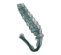 GATHINESS Portable Foldable Nylon Fishing Keep Net with Iron Anchor Bolt, Multi-layer Collapsible Crab and Shrimp Trap for Rivers and Saltwater Fishing, 11 Sections and 8 Holes Mesh Design