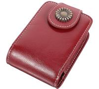 GATHINESS Portable Lipstick Case Lightweight Brown Pu and Polyester with Built-in Mirror Travel Cosmetic Pouch, Easy to Carry Lipstick Holder for Women for Outdoor and Hiking Use