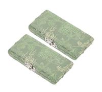 GATHINESS Portable Oboe Reed Case 2pcs with Clasp Closure, Solid Wood and Silk Covering, Stylish Green Decorative Reed Holder for Daily Use and Musical Instrument Storage Bag