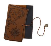GATHINESS Portable Vintage Pencil Roll Case with Creative Treasure Map Print Large Capacity Makeup Brush Organizer for Artists and Travel