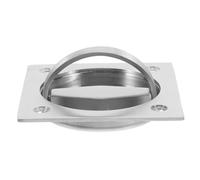 GATHINESS Recessed Fire Door Handle Pull, Stainless Steel 55mm Mount Hole | Invisible Flat Panel Design, Brushed Silver Finish, for Drawers and Pantry Doors, Quick Access