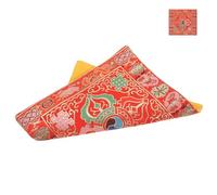 GATHINESS Red Brocade Silk Sound Bowl Pad for Buddha Sound Bowls with Lightweight, Compact Design, Convenient to Carry and Store, Buddhist Ritual Cushion Mat