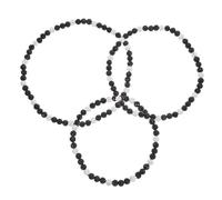 GATHINESS Rhinestone Bead Necklace 3pcs Black and White Ball Pendant Men's Neck Decoration for Punk Style