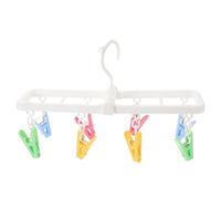 GATHINESS Rotating Underwear Hanger with High Stretch Anti-slip Clips for Socks and Underpants, Small Clothes Drying Rack Made of Sturdy Pp Material, for Home Laundry Line