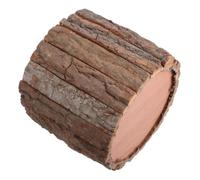 GATHINESS Rustic Wooden Bucket Planter with Bark Texture for Fresh Flowers | Tree Stump Shape, Coffee Finish, Indoor Outdoor Use, for Florists and Gardeners, Farmhouse Decor