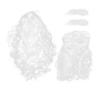 GATHINESS Santa Claus Safe for Skin and Fine Workmanship Cosplay Set with White Plastic Wig , Long Beard and Eyebrows for Daily Celebration and Christmas Party