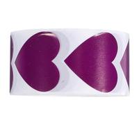 GATHINESS Self-Adhesive Stickers Roll for Valentine's Day Purple Heart Shaped Romantic Love Labels with Effortless Application and Versatile Use, for Commercial Purposes and Daily