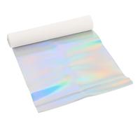 GATHINESS Silver Pu Leather Fabric Iridescent Holographic Mirror Finish, Shining Decorative Sewing Fabric for DIY Crafts and Costume Making, Maintaining Shape Simple Pattern for Footwear