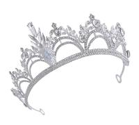 GATHINESS Silver Wedding Tiara Headband for Women with Rhinestone Crystal, Zinc Alloy Sturdy Material, Classic Princess Style, Practical and High Durability, for Anniversaries and Costumes