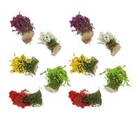 GATHINESS Simulated Faux Flower Cluster Miniature Grass Tuft 10Pcs Lightweight Resin Material for Doll House and Sand Table Decoration Outdoor Garden Model