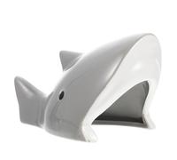 GATHINESS Small Pet Ceramic Hamster House Shark Shape Non-Bottom Cooling Hideout for Hamsters and Other Small Animals Comfortable Resting Spot