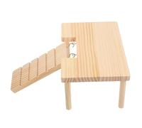 GATHINESS Solid Wood Small Pet Platform with Ladder for Hamsters and Hedgehogs, Two-level Wooden Climbing Stand Providing Generous Space to Promote Exercise and Mobility in Cage Accessories