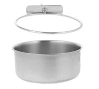 GATHINESS Stainless Steel Raised Bird Cup and Parrot Feeding Dish for Crates and Cages, Prevents Tipping and Holds Food or Water, Suitable for Rabbits and Cats in Pet Enclosures
