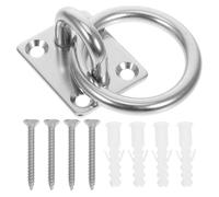 GATHINESS Stainless Steel Square Eye Plate Heavy Duty Mount with Ring | Wall or Ceiling Fixing, Screw Installation, Rust Resistant Finish, for Indoor Outdoor Use on Concrete
