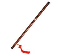 GATHINESS Traditional Chinese Bamboo Flute, Beginner Educational Practicing Instrument, Red-Brown Bamboo Dizi for Learning and Grading with Classic Chinese Style