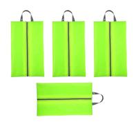 GATHINESS Travel Shoe Organizer 4Pcs Boot Storage Bags in Green Polyester with Handle and Zipper Closure Large Size for Gym and Weekend Getaways