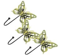 GATHINESS Vintage Butterfly Wall Hooks Cast Iron Heavy Duty Storage Organizer 3pcs with Chic Butterfly Motif and Installation Hardware for Kitchen and Living Room for Bags, Coats, Keys