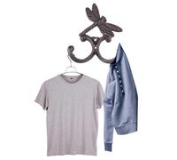 GATHINESS Vintage Iron Animal Shape Wall Hook for Home and Shop Creative Coat Hook with Dragonfly Pattern Coffee Colour for Decoration and Storage