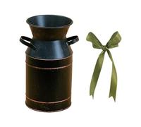 GATHINESS Vintage Iron Flower Container with Green Cloth and Compact Design, Easy to Store Outdoor Flower Pot for Balcony Vegetable Garden and Gardening Enthusiasts