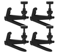 GATHINESS Violin Fine Tuners 4Pcs Black Brass Universal Parts for Precise String Pitch Adjustment on 3/4 and 4/4 Violins High Gloss Finish