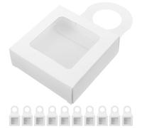GATHINESS Wine Boxes with Window and Hanging Hook Paper 12pcs White for Wine Bottle and Whiskey Bottle, for Housewarming and Birthday Packaging